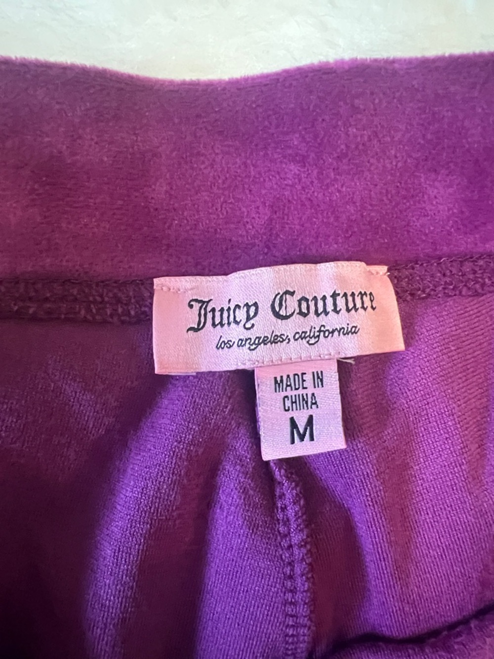 Medium Juicy Couture Purple Velour Crystal Logo Hoodie & Pants Set - Picture 4 of 6